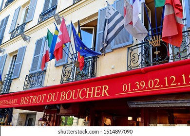 Versailles; France - April 20 2019 : Restaurant In The Notre Dame District