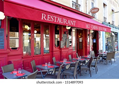 Versailles; France - April 20 2019 : Restaurant In The Notre Dame District