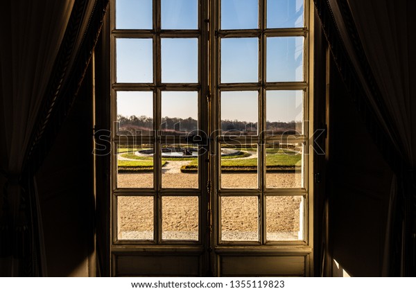 View from Interior of Palace of Versailles, through door mural