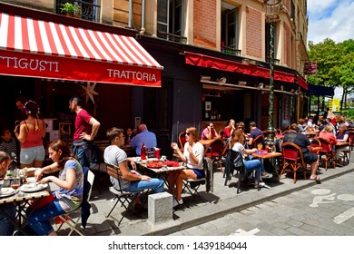 Versailles; France - June 16 2019 : Restaurant In The Saint Louis District