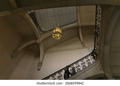 Versailles Palace Interior Stair Case Of The Palace, Paris, France On 01.10.2019. 