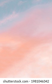 Vertical background formed by bright pastel authentic sky during sunset  Pink  peach  blue blur elegant backdrop and empty space perfect for design   Light color gradient transitions 