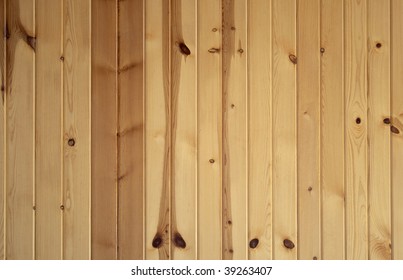 Vertical Background Texture Of Knotty Pine Boards.