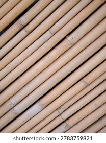 Vertical bamboo texture background with elegant diagonal composition and warm tropical tones. Clean organic bamboo pattern ideal for mobile wallpaper, eco advertising, social media design, sustainable branding, and premium natural backgrounds.