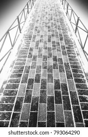 Vertical black and white path background