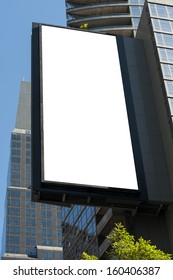 A Vertical Blank Urban Billboard With Copy Space