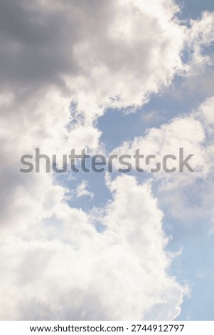 Vertical Cloud Scape, Cloud from Tropical Sky. Rainy Season from thailand sky.