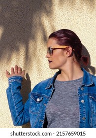 A Vertical Elegant Shot Of A Young Spanish Woman In An Urban Fashion Shoot