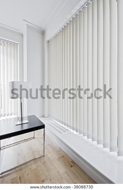 Vertical Fabric Blinds On Floor Ceiling Stock Photo Edit Now