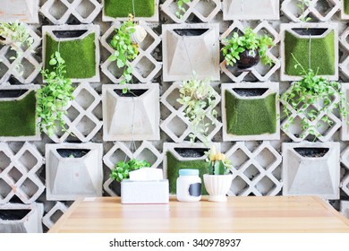 A Vertical Garden Concept For Interior Design. 