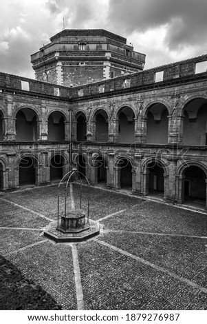 A vertical grayscale shot of Sangallo Fort in Civita Castellana, Italy during daylight