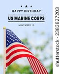 Vertical greeting card for US Marine Corps Birthday November 10.
