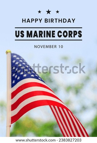 Vertical greeting card for US Marine Corps Birthday November 10.