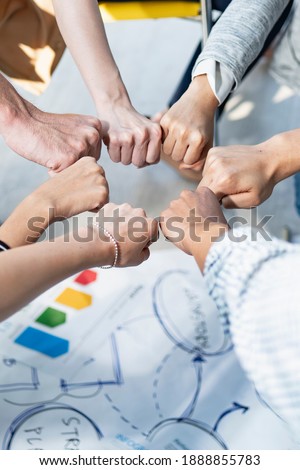 vertical hands for work together, Hand stack for business and service, Volunteer or teamwork togetherness, Concept connection of community and charity. Group of happy people or team participation.