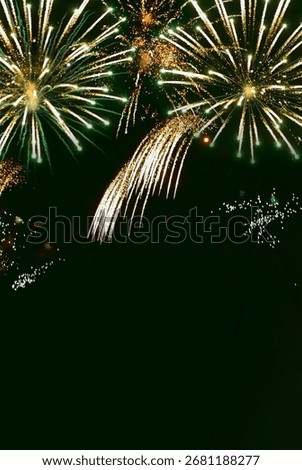 Vertical Horizon Golden Firework Countdown to new year 2025 party time event anniversary independence day night time celebrate national holiday. Happy new year 2026, 4th of july holiday festival