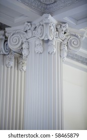 Vertical image of a Greek or Roman style column in the Ionic tradition.