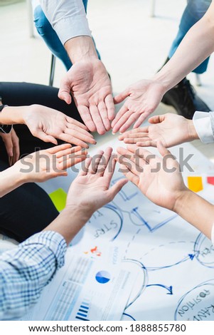 vertical image of Hand for help support together concept, Hand stack for business and service, Volunteer or teamwork togetherness, Concept connection and charity. Group team participation.