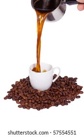 vertical image of pouring coffee drink