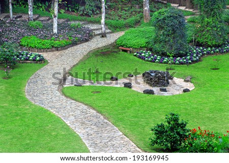 The vertical landscaping.