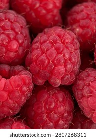 Vertical macro close up of fresh raspberry on natural background