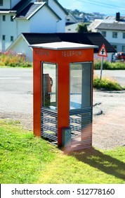 Vertical Norway Telephone Booth With Light Leak Backdrop