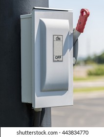 Vertical On/Off Lever On Electric Pole