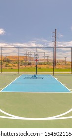 Vertical Outdoor Basketball Court And Three Point Line