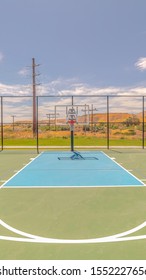 Vertical Outdoor Basketball Court And Three Point Line