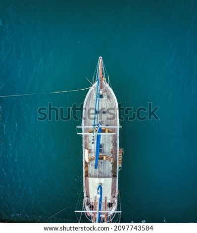 Similar – Aerial Drone View Of Old Shipwreck Ghost Ship Vessel