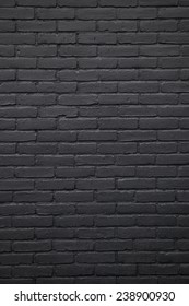 Vertical Part Of Black Painted Brick Wall