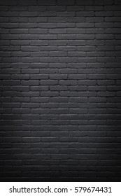 Vertical Part Of Black Painted Brick Wall