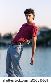 Vertical Photo Of An Effeminate Young Man With Modern Look Dancing Outdoors