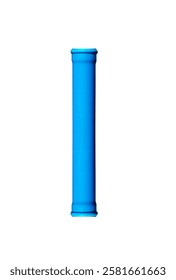 Vertical plastic water pipe. On isolated white background.