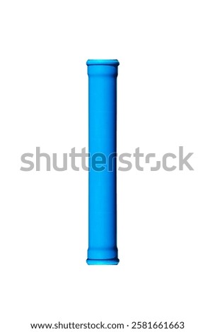 Vertical plastic water pipe. On isolated white background.