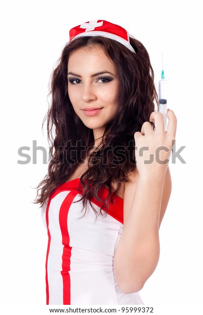 Nurse or young female doctor. Stock photo and royalty 