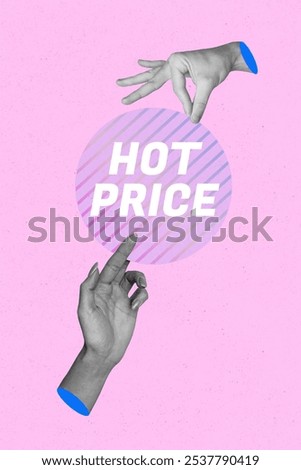 Vertical poster collage 3d hands body fragments hot price black friday promotion sale discount cheap retail drawing background