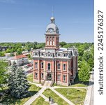 A vertical shot of Adams County Courthouse in Decatur  Indiana, United States 