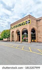 Vertical Shot Of A Bankrupt Retail Anchor Store With Copy Space Above And Below.