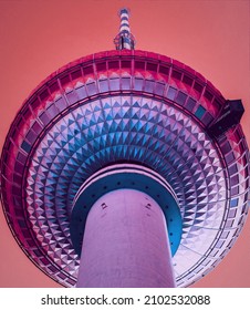 A vertical shot of Berlin TV tower, Berliner Fernsehturm  Germany 
