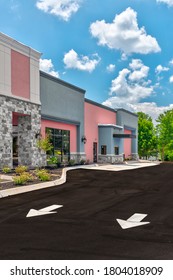 Vertical Shot Of A Drive Thru On A New Fast Food Restaurant Under Construction.