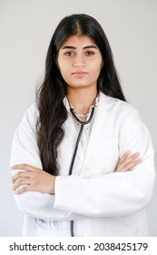 A Vertical Shot Of A Female South Asian Doctor From India