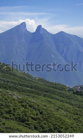 A vertical shot of highland in Monterrey city