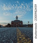 A vertical shot of the historic Union County Courthouse on the Town Square in Blairsville, Georgia,USA