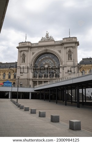 Vertical shot of Keleti pályaudvar Train station, Budapest.