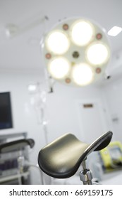 Vertical shot of a part of gynecological chair in operating theatre at the modern clinic copyspace medicine healthcare professionalism vitality gynecology.