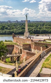A vertical shot of the Pobednik Monument at Upper Town Belgrade Fortress in Belgrade City, Serbia - Shutterstock ID 2194413973