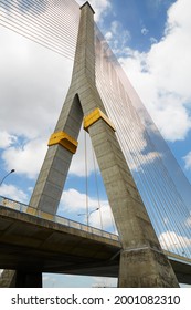 Vertical shot of Rama 8 Bridge in Bangkok.