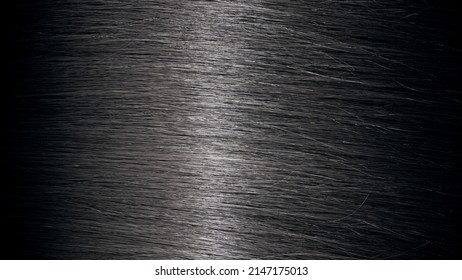 Vertical Shot Of Straight Black Hair With Light Reflection On It | Anti Dandruff Concept