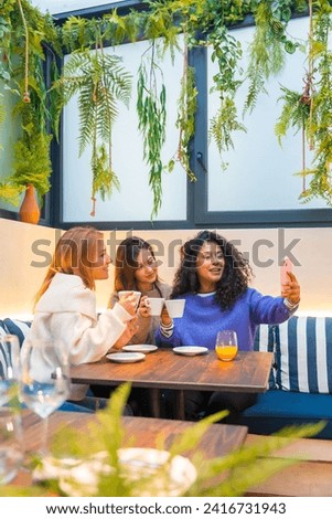 Similar – Group of people having fun in a summer day