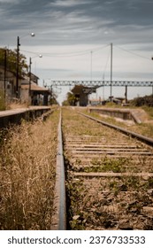 A vertical shot of the train stration